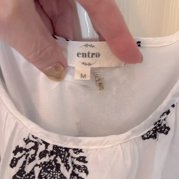 Entro dress white and black print size M - Picture 3 of 8